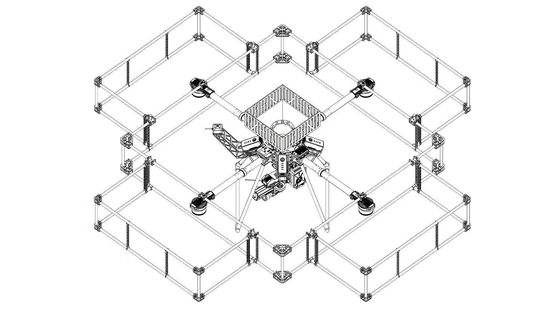 2027 规则大改前的空中机器人线条框架图